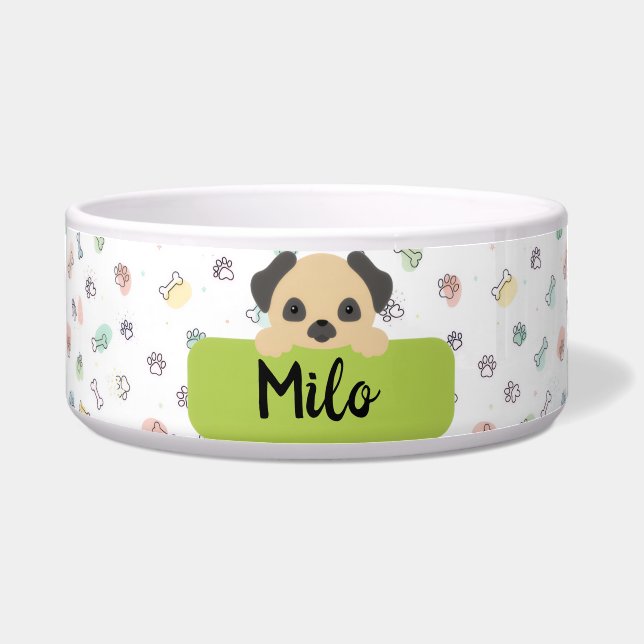 Écuelle Bol à nourriture personnalisé pour chien avec son  (Devant)