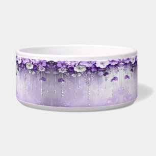 Écuelle Bol à nourriture pour animaux de compagnie Fleurs 