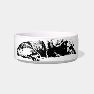 Écuelle Bol calme - Silhouette de chien à l'encre