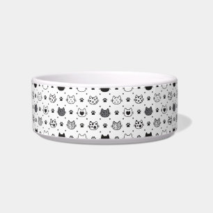 Écuelle Bol de chat blanc noir