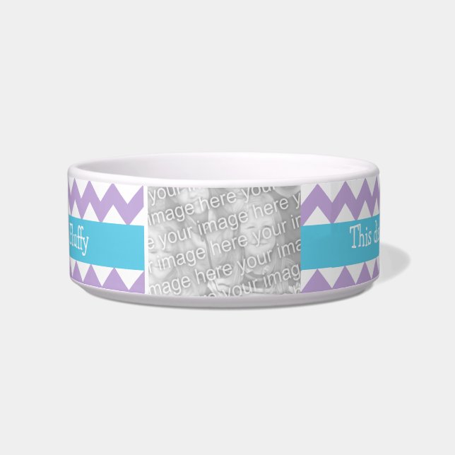 Écuelle Bol de chat personnalisé, Chevrons de couleur past (Devant)