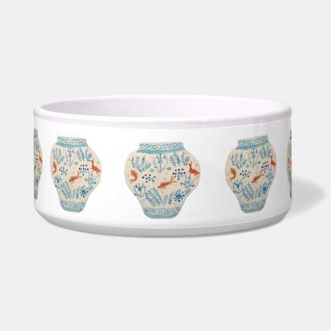 Écuelle Bol de chien de jarre peint à la main (Devant)