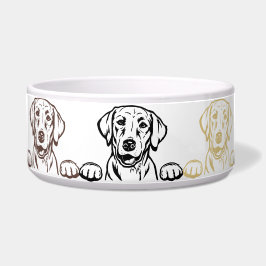 Écuelle Bol de chien en céramique de laboratoire jaune, no