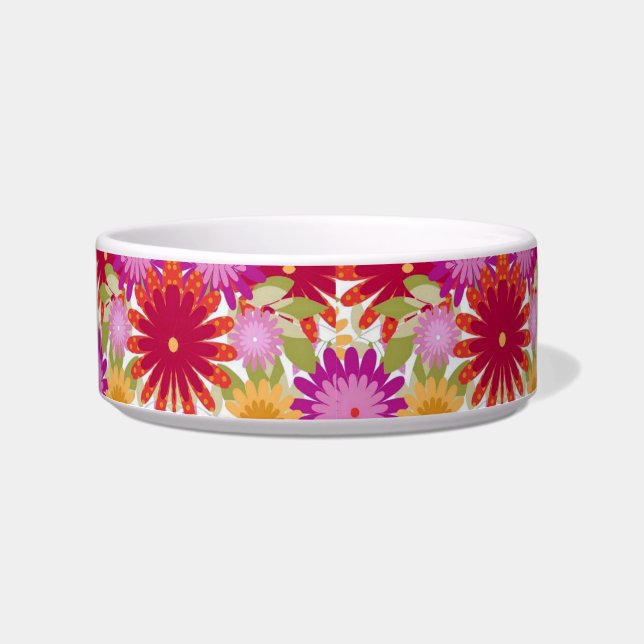 Écuelle Bol d'eau de chat de printemps floral (Devant)