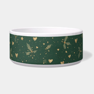 Écuelle Bol élégant émeraude et or pour chien – Fêtes chic