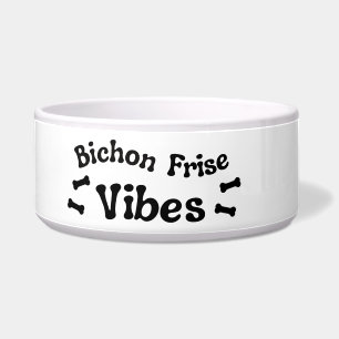 Écuelle Bol en céramique Bichon Frise Vibes pour chien