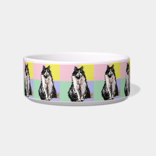 Écuelle Bol en céramique pour chat Tuxedo Pastel Rose