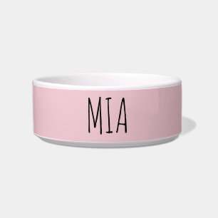 Écuelle Bol en céramique rose personnalisé pour chien ou c