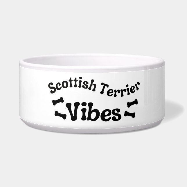 Écuelle Bol en céramique Scottish Terrier Vibes pour chien (Gauche)