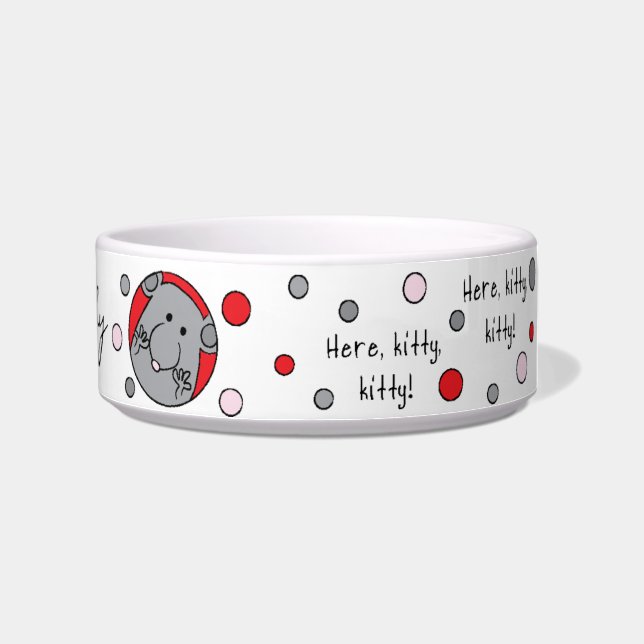 Écuelle Bol moyen pour animaux de compagnie "Ici, Kitty, K (Droite)