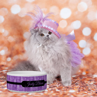 Écuelle Bol personnalisé au glamour lilas faux pour animal