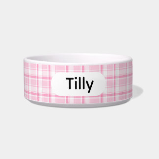 Écuelle Bol personnalisé de style rose à carreaux pour ani