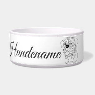 Écuelle Bol personnalisé Dogue de Bordeaux en ligne art