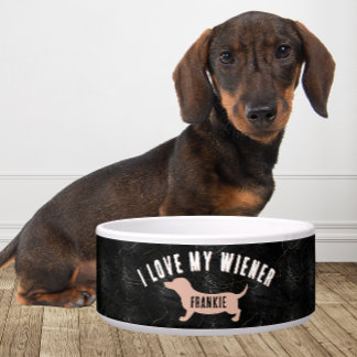 Écuelle Bol personnalisé J'adore mon wiener drôle teckel