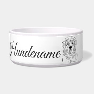 Écuelle Bol personnalisé Leonberger Minimalist Line Art