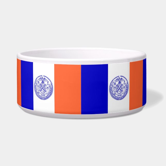 Écuelle Bol pour animal de compagnie à drapeau de New York (Devant)