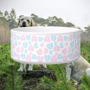 Écuelle Bol pour animal de compagnie arc-en-ciel pastel de