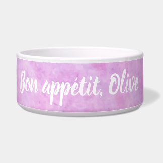 Écuelle Bol pour animaux Bon Appétit à l'aquarelle élégant