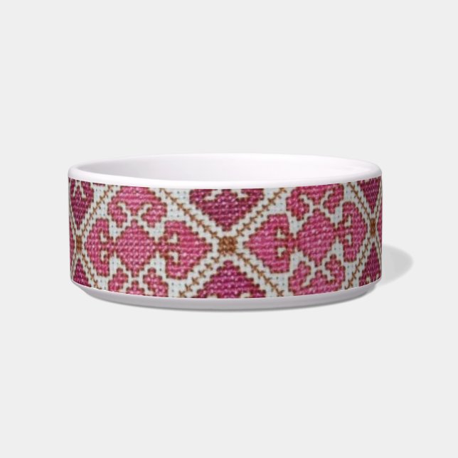 Écuelle Bol pour animaux de compagnie en diamant rose (Devant)