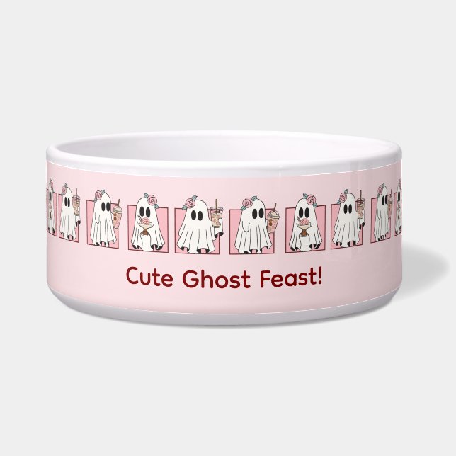 Écuelle Bol pour animaux de compagnie Kawaii Halloween – J (Devant)