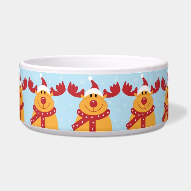 Écuelle Bol pour animaux de Noël Reindeer (Devant)