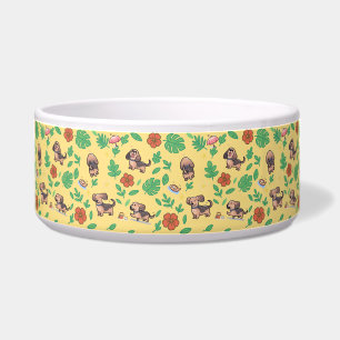 Écuelle Bol pour chien teckel floral d'été Kawaii