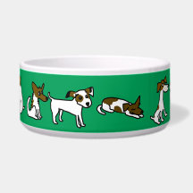 Bol pour chien vert avec dessin animé de Jack Russ