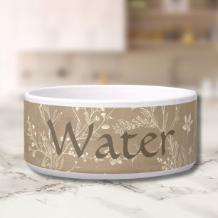 Écuelle Bol pour l'eau pour chien - Brun Botanique. Person