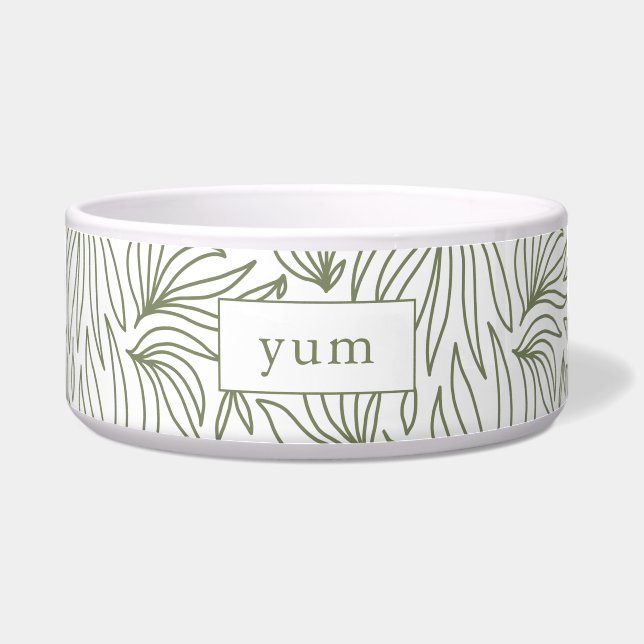 Écuelle Botanique moderne Print Yum Chien Bowl (Devant)