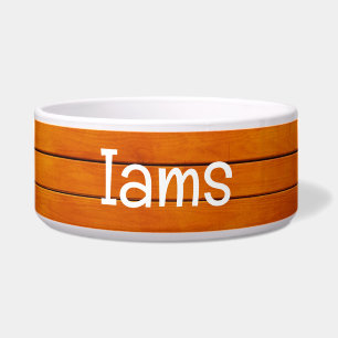 Écuelle Botte en bois pour animaux avec texte IAMS