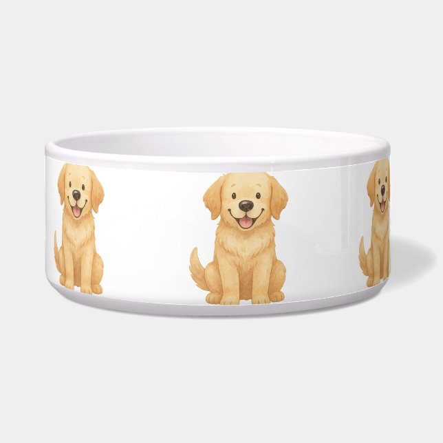 Écuelle Boue d'or - Amoureux des chiens d'aquarelle mignon (Devant)