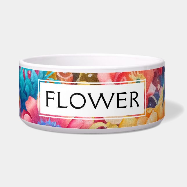 Écuelle Bouquet de fleurs orange et bleu Boho (Devant)