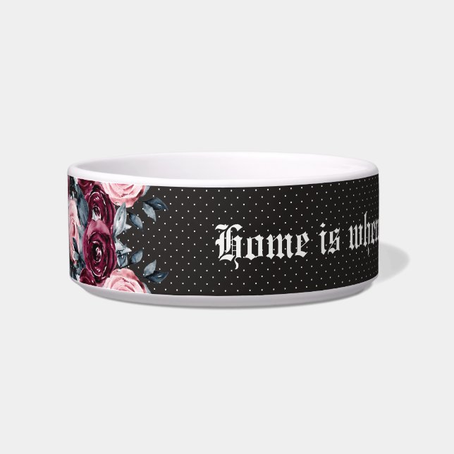 Écuelle Bouquet romantique gothique Medium Pet Bowl (Gauche)