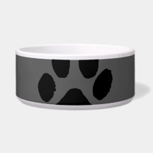 Bowl gris foncé avec empreintes de pattes noirs