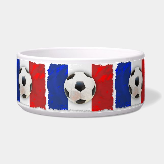 Écuelle Bowl pour animaux de compagnie de football françai (Devant)