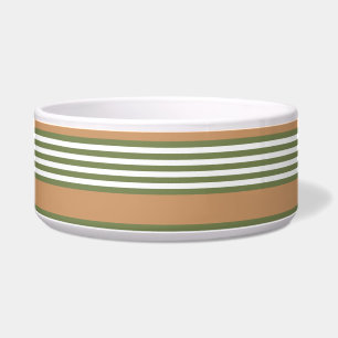 Écuelle Brayures vert olive et blanc motif avec bronze