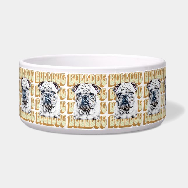 Écuelle Bulldog anglais avec police rétro (Devant)