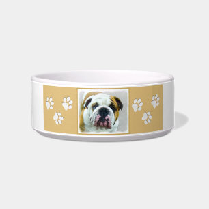 Écuelle Bulldog Painting - Joli art original chien