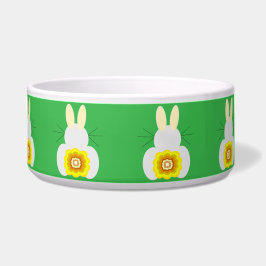 Écuelle Bunny Jaune Green Ceramic Pet Bowl