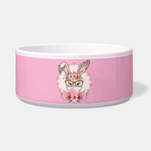 Écuelle Cadeau de lapin floral mignon de Pâques léopard 