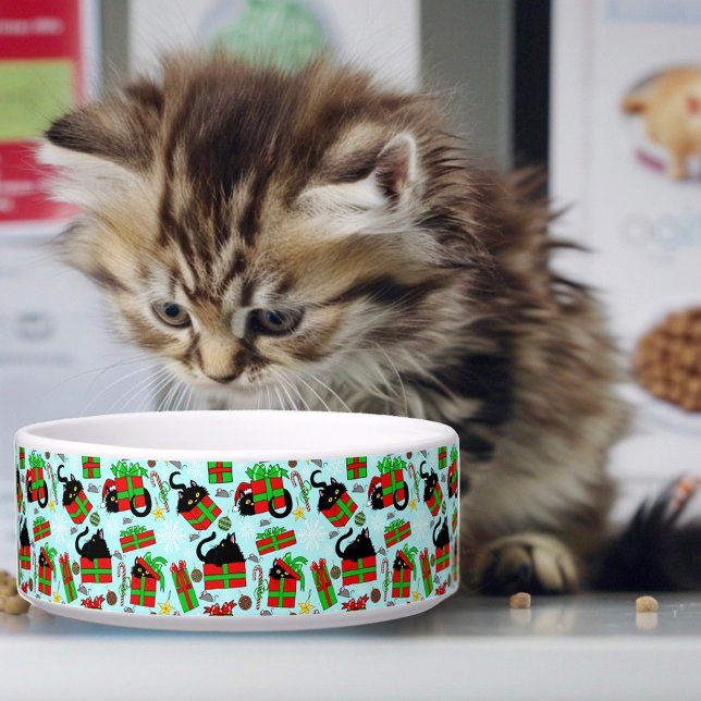 Écuelle Cadeaux de Noël de chat noir (Créateur téléchargé)