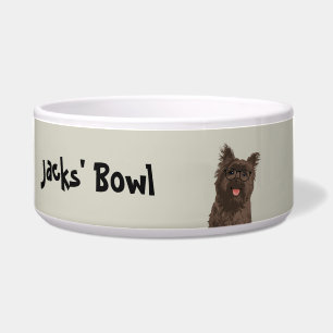 Écuelle Cairn Terrier noir en verre de hippie pour des