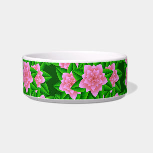 Écuelle Camellias rose glace et Feuilles verts