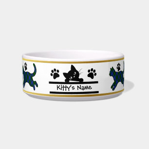 Écuelle Campbell Tartan Kitty Personnalisé Chat Bowl
