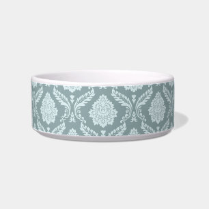 Écuelle Canard Motif Damassé Rococo Bleu Oeuf de +Sarcelle