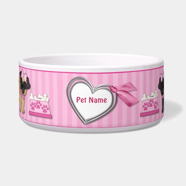 Écuelle Carlin Cuties Pink Stripe - Personnaliser (Devant)