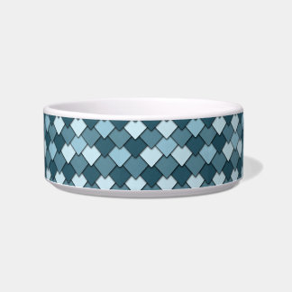 Écuelle Carré bleu océan et motif diamant