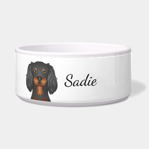 Écuelle Cavalier King Charles Spaniel Noir et Feu & Nom