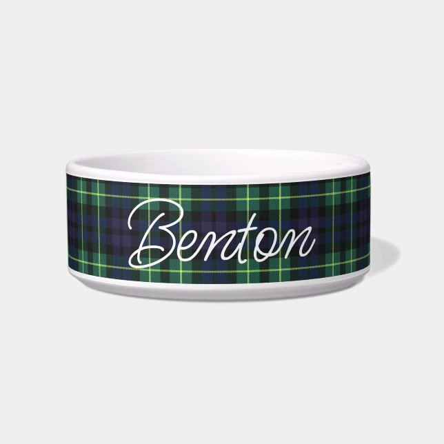 Écuelle Ceramic Personnalisé Chien et Chat Bowl Green Tart (Devant)