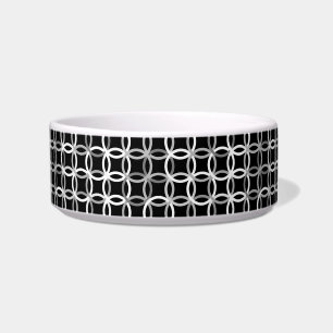 Écuelle Cercles modernes du milieu du siècle, noir, blanc